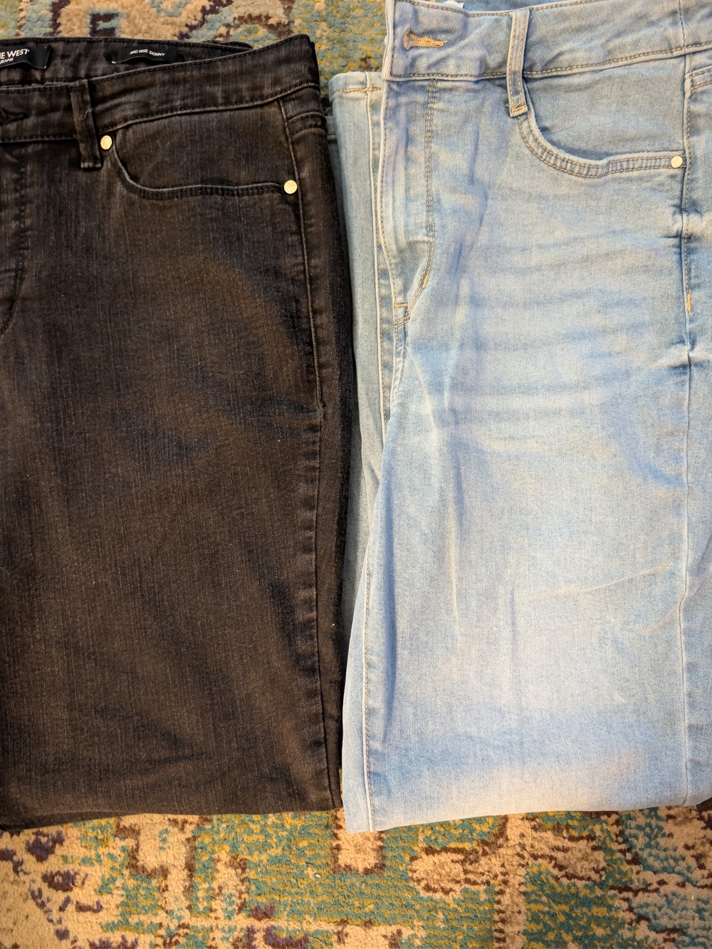 Nine West Women's Skinny Jeans in Black and Light Blue
